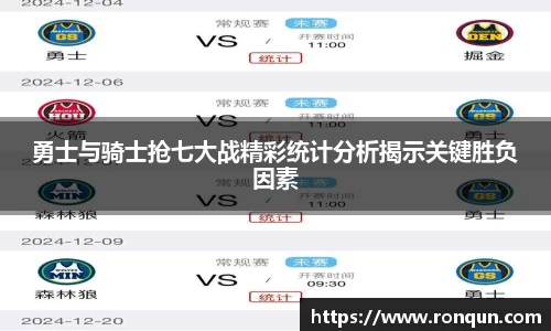 勇士与骑士抢七大战精彩统计分析揭示关键胜负因素